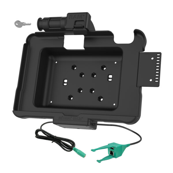 Alimentazione con chiave GDS più USB-A e dock RJ45 per Zebra ET5x 10.1" Ram Mounts RAM-HOL-ZE11PDKL-RJ45AU - immagine 2
