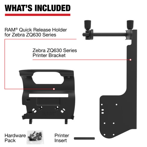 Supporto Ram Mounts RAM-PM1-ZE31U per stampante con alimentazione carta per la serie Zebra ZQ630 - immagine 3