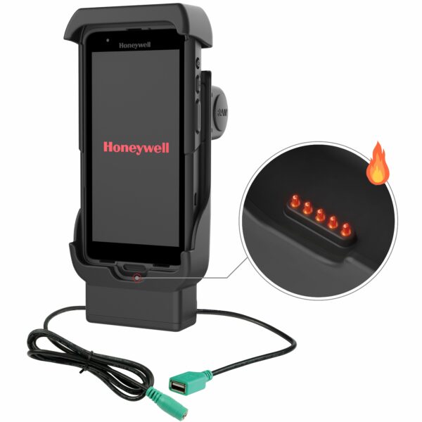 Dock Alimentato RAM più USB-A per Honeywell CT40/45/47 - Perni Riscaldati Ram Mounts RAM-HOL-HON12PDHU