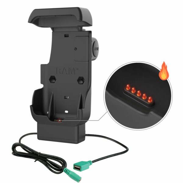 Dock Alimentato RAM più USB-A per Honeywell CT40/45/47 - Perni Riscaldati Ram Mounts RAM-HOL-HON12PDHU - immagine 2