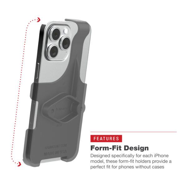RAM Form-Fit Holder for Apple iPhone 15 Pro Ram Mounts RAM-HOL-AP38-1U - immagine 5