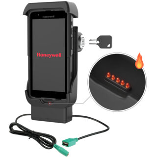 RAM Dock Alimentato con Blocco più USB-A per Honeywell CT40/45/47 - Perni Riscaldati Ram Mounts RAM-HOL-HON12PDHLU
