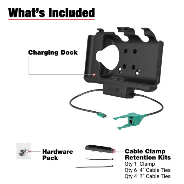 Dock RAM USB-C alimentato + USB-A e dati RJ45 per Samsung Tab Active5 e 3 supporti RAM RAM-HOL-SAM60CP-RJ45AU - immagine 5