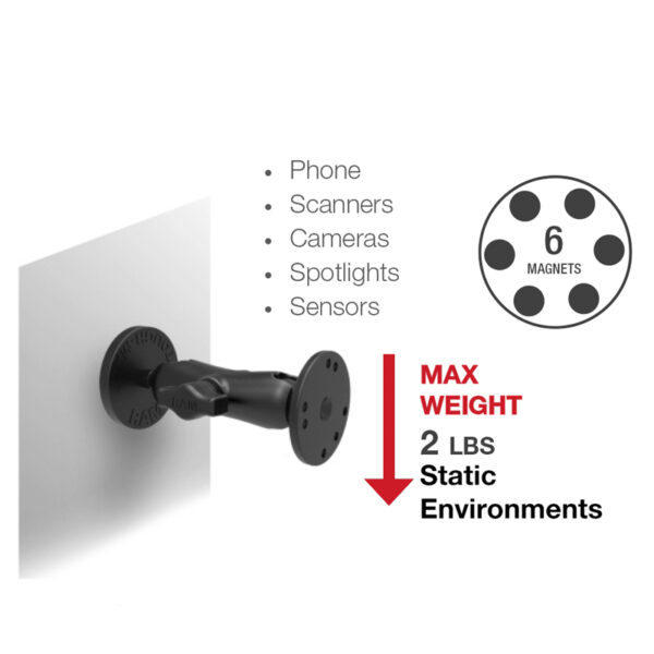 RAM Tough-Mag 66MM Diametro Base Magnetica a Sfera con Piastra in Acciaio Ram Mounts RAM-B-MAG66PU - immagine 2