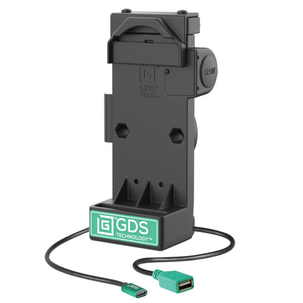 GDS Uni-Conn Alimentazione a molla non bloccabile più Dock USB-A singolo Ram Mounts RAM-GDS-DOCK-V12-U1CPDU
