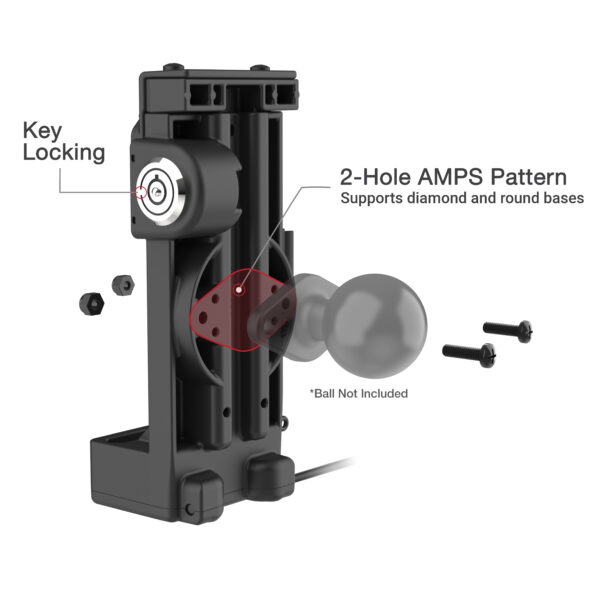 GDS Uni-Conn Dock Alimentato a Molla con Blocco Ram Mounts RAM-GDS-DOCKL-V12-U1CPU - immagine 5