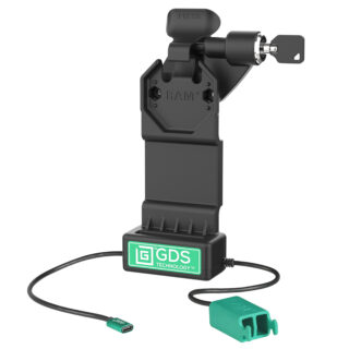 GDS Uni-Conn Alimentazione di Bloccaggio Destra più Doppio Dock USB-A Ram Mounts RAM-GDS-DOCKLR-U1CD2U