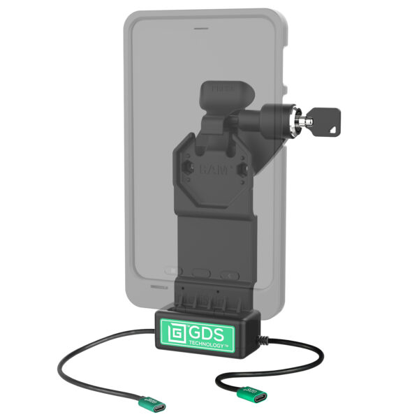 GDS Uni-Conn Destra Alimentazione di Bloccaggio più Dock USB-C Singolo Ram Mounts RAM-GDS-DOCKLR-U1CP-CU - immagine 2