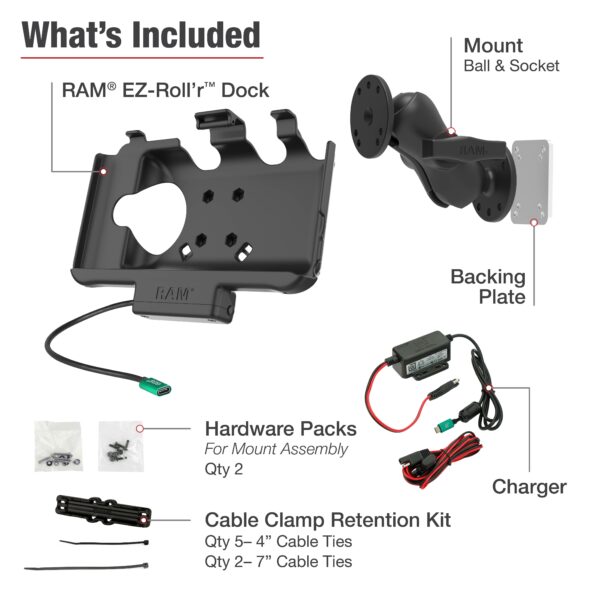 RAM EZ-Roll'r Supporto Alimentato USB-C per Samsung Tab Active5 e 3 Ram Mounts RAM-101-225B2-SAM60CP-V7CU - immagine 3