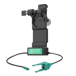 GDS Uni-Conn Dock Alimentato con Blocco Sinistro con USB-A e RJ45 Dati Ram Mounts RAM-GDS-DOCKLL-U1CP-RJ45AU