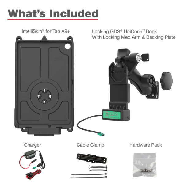 GDS Uni-Conn Locking Vehicle Bundle per Samsung Tab A9 più Ram Mounts RAM-GDS-U1-SAM88-KIT2 - immagine 6