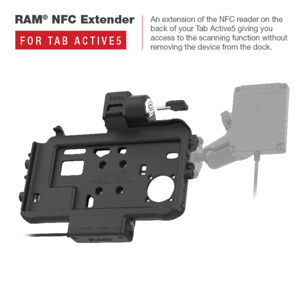 Dock Ram Mounts RAM-HOL-SAM58CPKLTU Low-Profile USB-C per Tab Active5 e 3 con chiusura a chiave - immagine 5