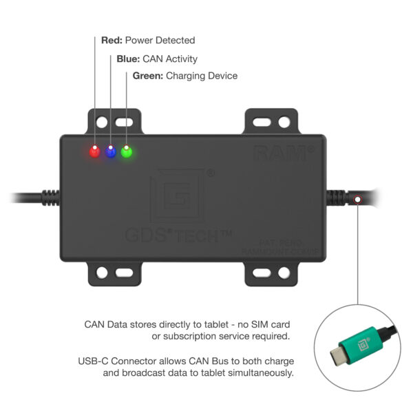 GDS CAN Bus con connettore a 9 pin Ram Mounts RAM-GDS-CAN-9PU - immagine 3