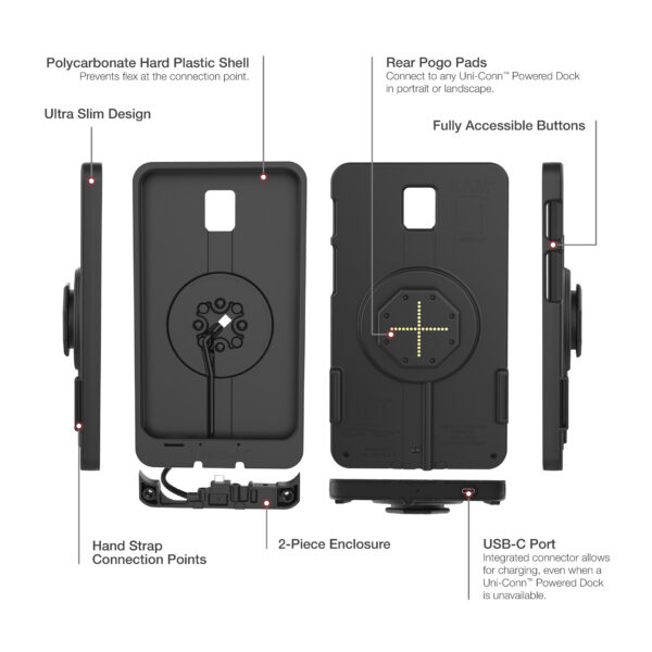 IntelliSkin thin-case per Tab Active5 e 3 (Pogo Pad Posteriori) Ram Mounts RAM-GDS-SKIN-SAM93-TCB - immagine 5