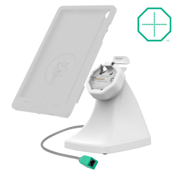 GDS Uni-Conn alimentato Snap-In Kiosk Dock con PoE - grigio Ram Mounts RAM-GDS-DOCK-D10K-U3-POE-GRY - immagine 2