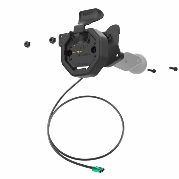 GDS Uni-Conn Dock Snap-In Blocco Sinistro Alimentato con Connettore USB-C Ram Mounts RAM-GDS-DOCKLL-U3CPU - immagine 2