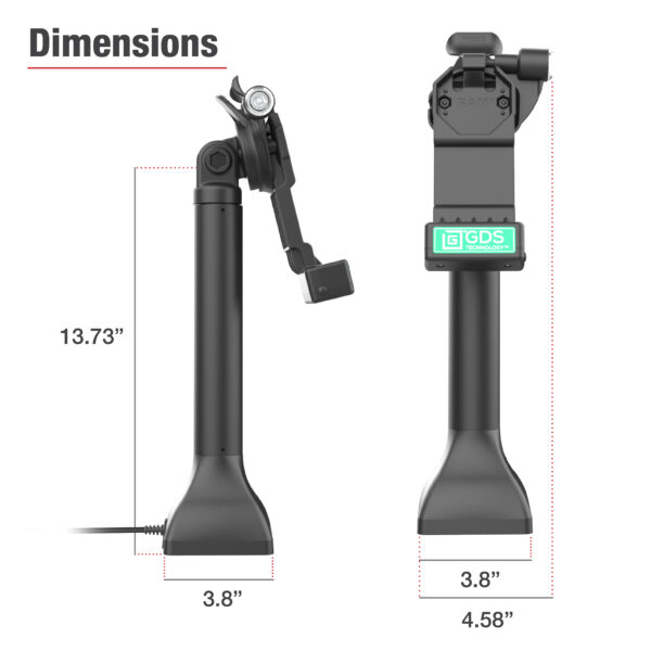GDS Uni-Conn 14" Docking Pedestal Dock con PoE Ram Mounts RAM-GDS-DOCKLR-D11-14-U1E - immagine 6