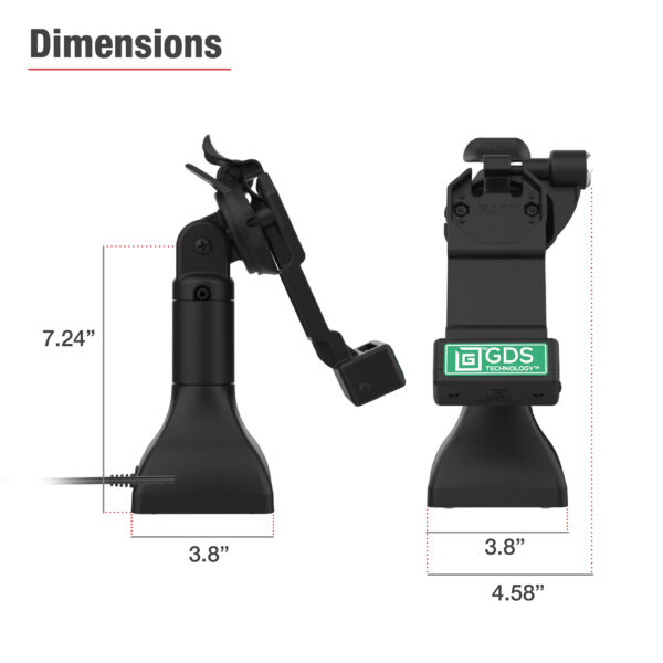 GDS Uni-Conn 7" Docking Pedestal Dock con USB-C Ram Mounts RAM-GDS-DOCKLR-D11-7-U1C - immagine 6