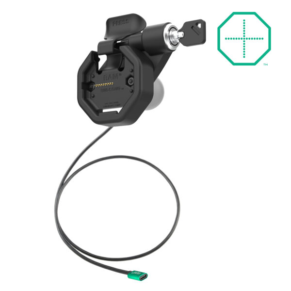 GDS Uni-Conn Dock Snap-In con Blocco Destro Alimentato con Connettore USB-C Ram Mounts RAM-GDS-DOCKLR-U3CPU