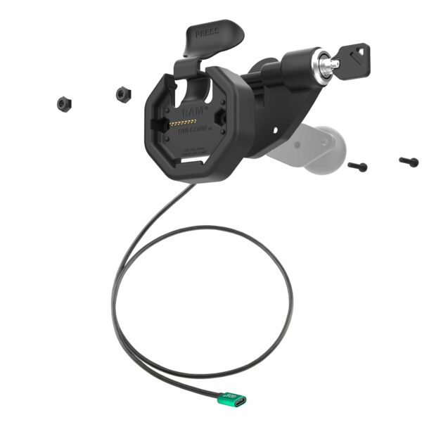 GDS Uni-Conn Dock Snap-In con Blocco Destro Alimentato con Connettore USB-C Ram Mounts RAM-GDS-DOCKLR-U3CPU - immagine 2