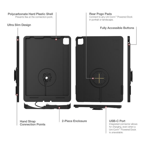 Custodia sottile IntelliSkinRM per iPad Pro 12.9 3a - 6a generazione (pogo pad posteriori) Ram Mounts RAM-GDS-SKIN-AP37-TCB - immagine 5