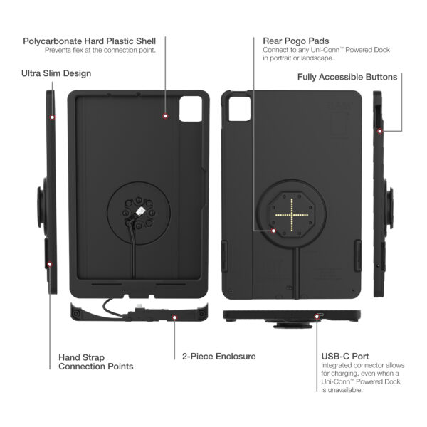 IntelliSkin thin-case per iPad Air 11 (M2) (Pogo Pad Posteriori) Ram Mounts RAM-GDS-SKIN-AP45-M2-TCB - immagine 5