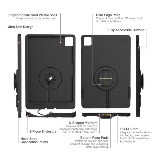 IntelliSkin thin-case per iPad Pro 11 (M4) (forma D e pogo pad posteriori) Ram Mounts RAM-GDS-SKIN-AP45-M4-TCDB - immagine 5