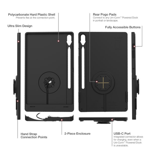 IntelliSkin thin-case per Samsung Tab S10più, S9più e S9 FEpiù (cuscinetti posteriori) Ram Mounts RAM-GDS-SKIN-SAM96-TCB - immagine 5