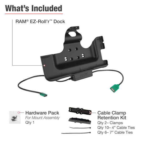 RAM EZ-Roll'r Power & Data Dock per Tab Active4 Pro e Tab Active Pro Ram Mounts RAM-HOL-SAM52CP-1AU - immagine 3