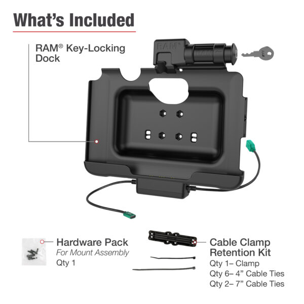 RAM Blocco Chiave Alimentazione più Data Dock per Tab Active4 Pro e Tab Active Pro Ram Mounts RAM-HOL-SAM57CPKL-1AU - immagine 8
