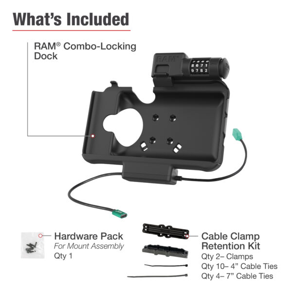 RAM Combo Blocco Alimentazione più Data Dock per Samsung Tab Active5 e 3 Ram Mounts RAM-HOL-SAM58CPCL-1AU - immagine 5