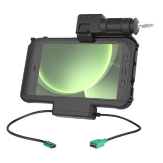 Docking Ram Mounts RAM-HOL-SAM58CPKL-1AU con chiave, cavo dati e cavo ricarica e per Samsung Tab Active5 e 3