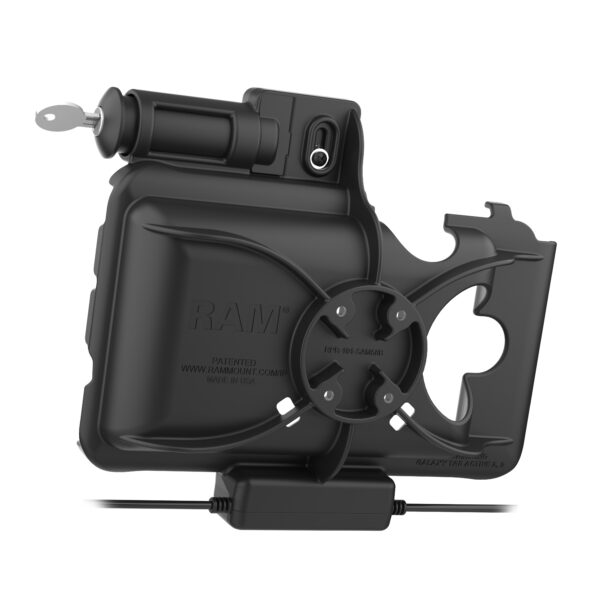 Docking Ram Mounts RAM-HOL-SAM58CPKL-1AU con chiave, cavo dati e cavo ricarica e per Samsung Tab Active5 e 3 - immagine 3