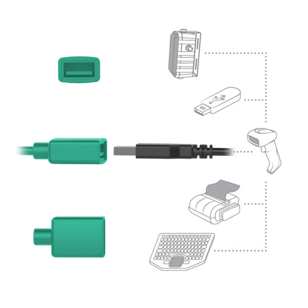 Docking Ram Mounts RAM-HOL-SAM58CPKL-1AU con chiave, cavo dati e cavo ricarica e per Samsung Tab Active5 e 3 - immagine 4