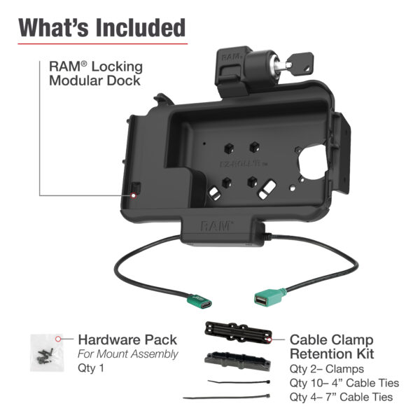 RAM Blocco Alimentazione Modulare più Dock USB Singolo per Samsung Tab Active5 e 3 Ram Mounts RAM-HOL-SAM58CPKLN-1AU - immagine 5