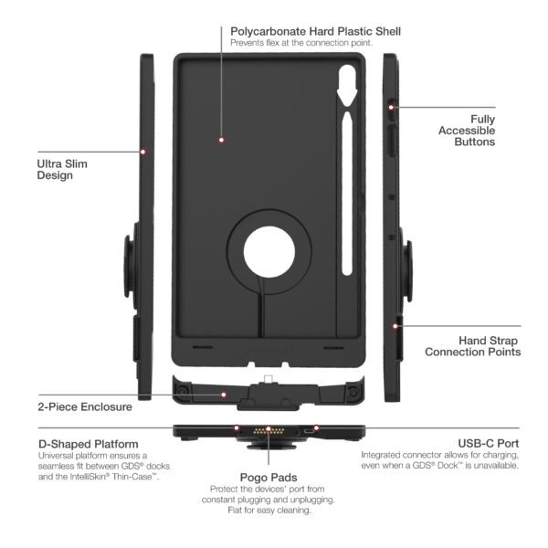 IntelliSkin thin-case per Samsung Tab S10più, S9più e S9 FEpiù Ram Mounts RAM-GDS-SKIN-SAM96-TCD - immagine 5