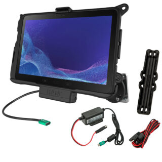 RAM Dock Alimentato e Supporto per Cruscotto per Samsung Tab Active4 Pro Ram Mounts RAM-101-225B2-SAM52CP-V7CU