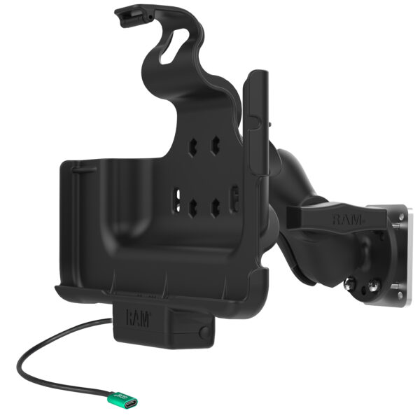 RAM Dock Alimentato e Supporto per Cruscotto per Samsung Tab Active4 Pro Ram Mounts RAM-101-225B2-SAM52CP-V7CU - immagine 2