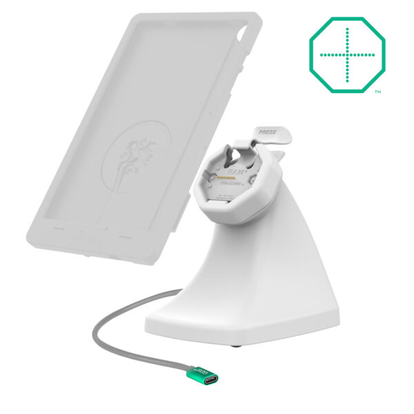 GDS Uni-Conn alimentato Snap-In Kiosk Dock con USB-C - grigio Ram Mounts RAM-GDS-DOCK-D10K-U3-C-GRY - immagine 2