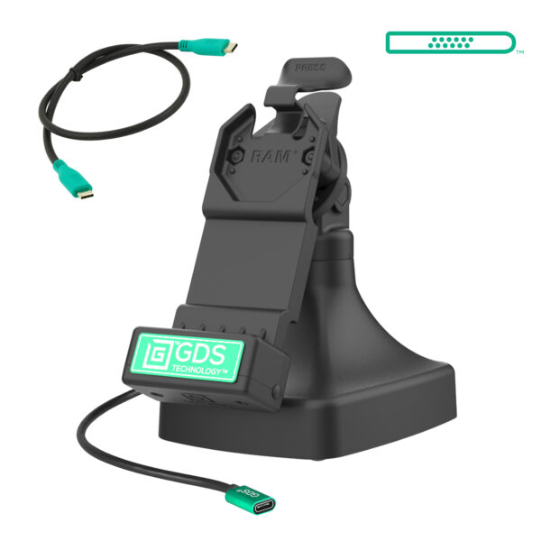 GDS Uni-Conn Tilt & Swivel Dock con USB-C Ram Mounts RAM-GDS-DOCK-D14-U1C