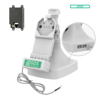 GDS Uni-Conn Tilt & Swivel Dock con PoE più Dati - Grigio Ram Mounts RAM-GDS-DOCK-D14-U1E-2A-GRY
