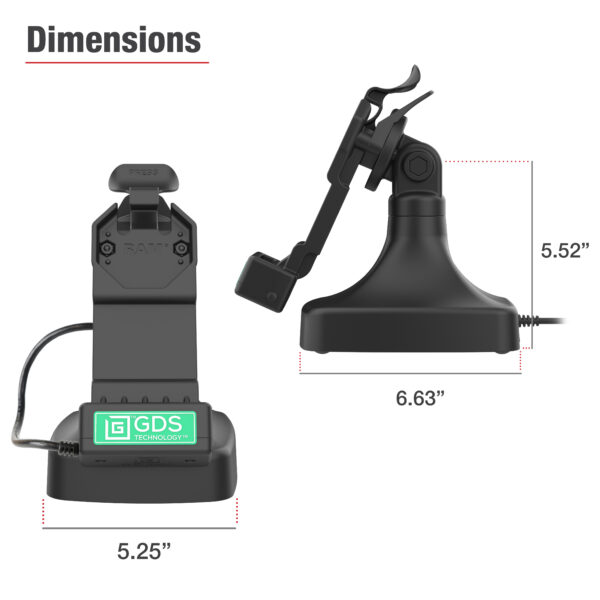 GDS Uni-Conn Tilt & Swivel Dock con PoE più Dati Ram Mounts RAM-GDS-DOCK-D14-U1E-2A - immagine 7