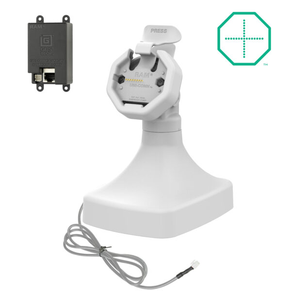 GDS Uni-Conn Powered Tilt & Swivel Dock con PoE - Grigio Ram Mounts RAM-GDS-DOCK-D14-U3E-GRY