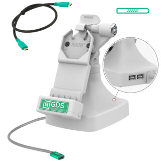 GDS Uni-Conn Dock Tilt & Swivel con USB-C più Dati - Grigio Ram Mounts RAM-GDS-DOCKLR-D14-U1C-2A-GRY