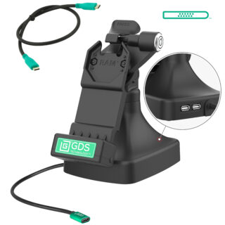 GDS Uni-Conn Dock Tilt & Swivel con USB-C più Dati Ram Mounts RAM-GDS-DOCKLR-D14-U1C-2A