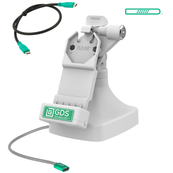 GDS Uni-Conn Dock Tilt & Girevole con Blocco USB-C - Grigio Ram Mounts RAM-GDS-DOCKLR-D14-U1C-GRY