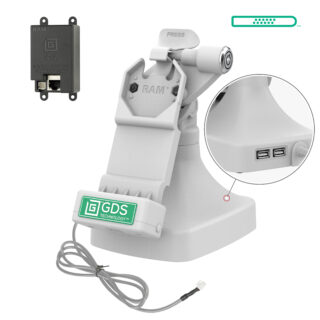 GDS Uni-Conn Dock Tilt & Swivel con PoE più Dati - Grigio Ram Mounts RAM-GDS-DOCKLR-D14-U1E-2A-GRY