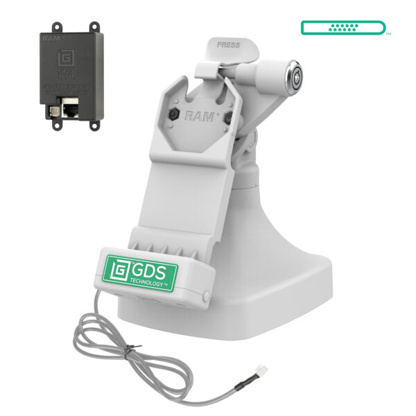 GDS Uni-Conn Dock Tilt & Swivel con Blocco con PoE - Grigio Ram Mounts RAM-GDS-DOCKLR-D14-U1E-GRY