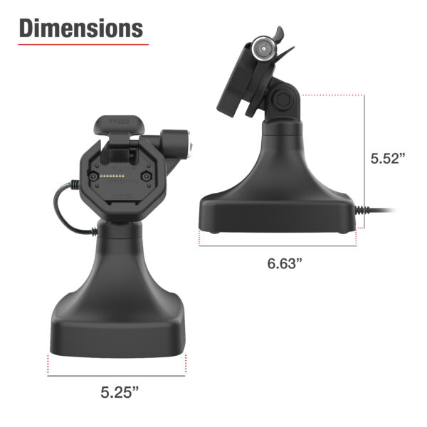 GDS Uni-Conn Powered Locking Tilt & Swivel Dock con USB-C più Dati Ram Mounts RAM-GDS-DOCKLR-D14-U3C-2A - immagine 7
