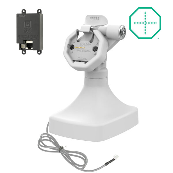 GDS Uni-Conn Powered Locking Tilt & Swivel Dock con PoE - Grigio Ram Mounts RAM-GDS-DOCKLR-D14-U3E-GRY